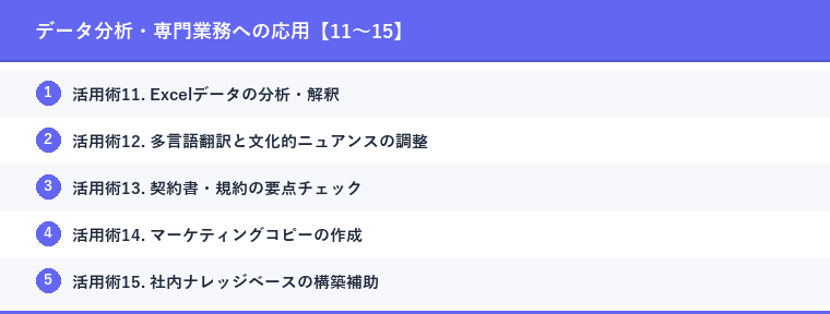 データ分析・専門業務への応用【11〜15】